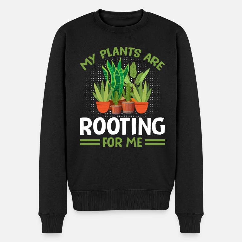 MES PLANTES M’ENCOURAGENT - Pull Premium bio Homme - noir