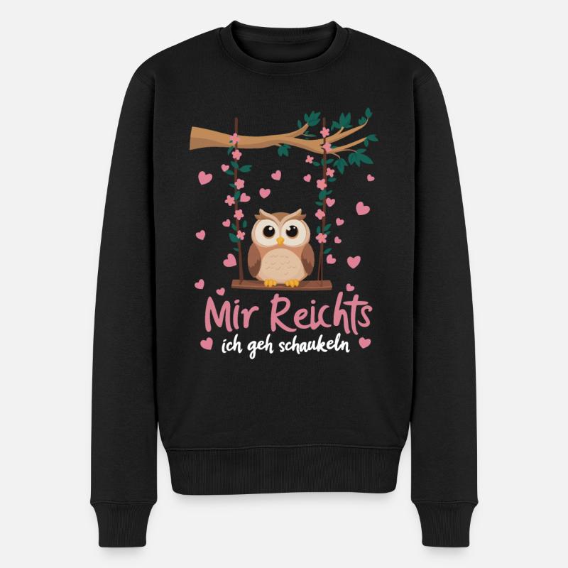Nachteule Eule Eulen Vogel - Männer Premium Bio Pullover - Schwarz