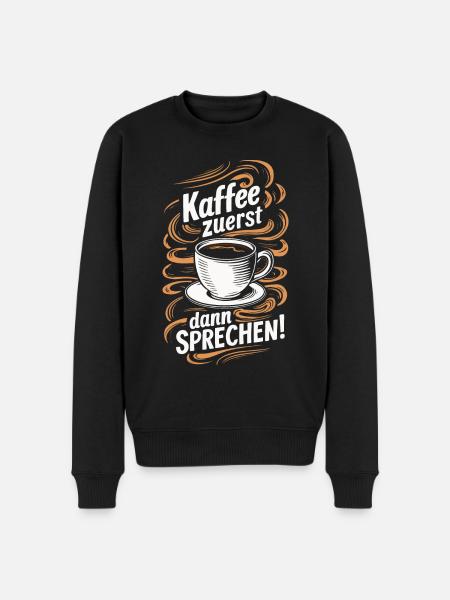 Kaffee Coffee Kaffeetrinker Kaffeeliebhaber - Männer Premium Bio Pullover - Schwarz