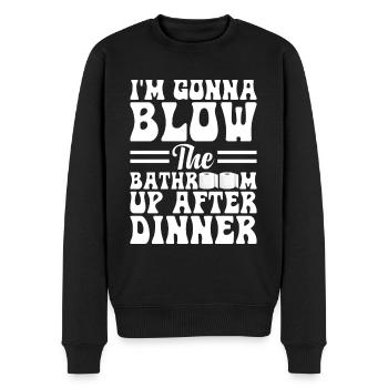Je vais faire exploser la salle de bain après le dîner - Pull Premium bio Homme - noir - Devant - Nico (187cm)
