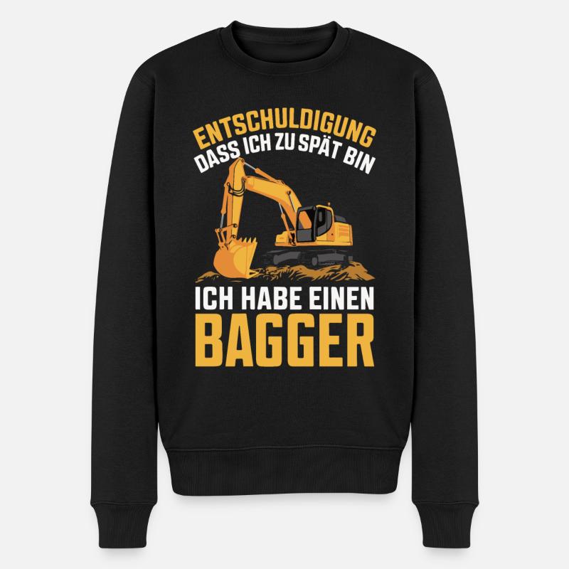 Baggerfahrer Bauarbeiter Baustelle Baumaschine - Männer Premium Bio Pullover - Schwarz
