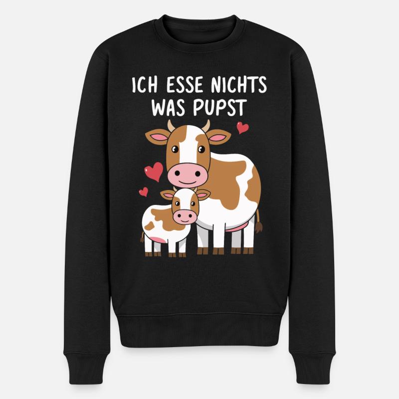 Vegetarier Veganer Tierschutz Tierrecht Veggie - Männer Premium Bio Pullover - Schwarz