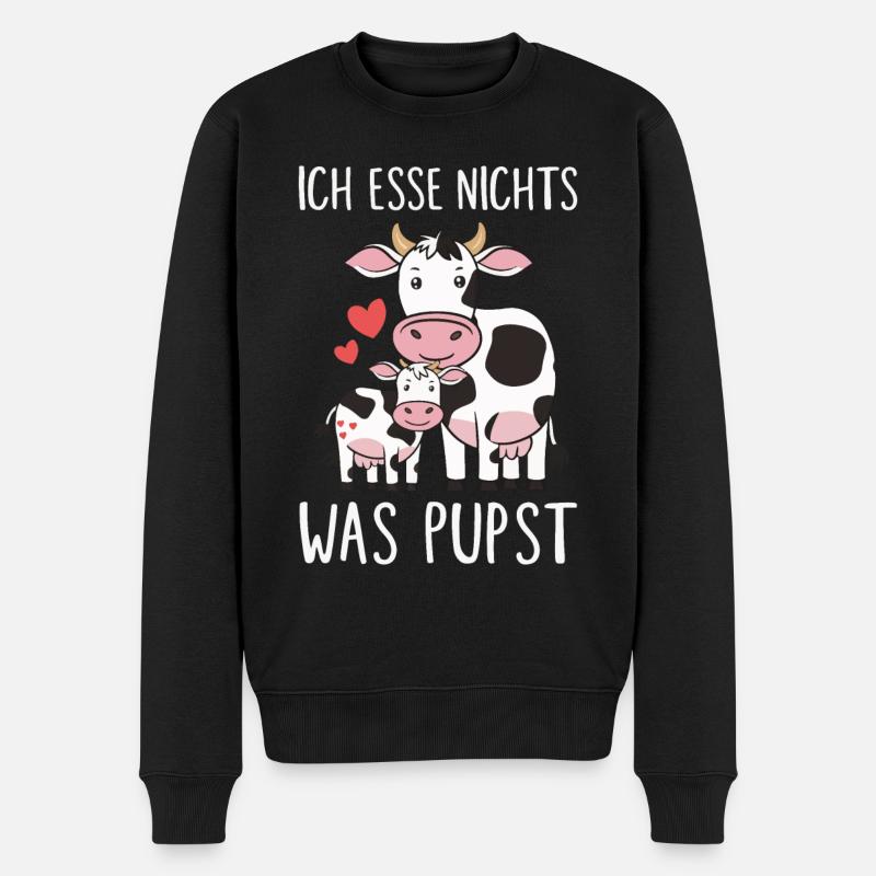 Vegetarier Veganer Tierschutz Tierrecht Veggie - Männer Premium Bio Pullover - Schwarz