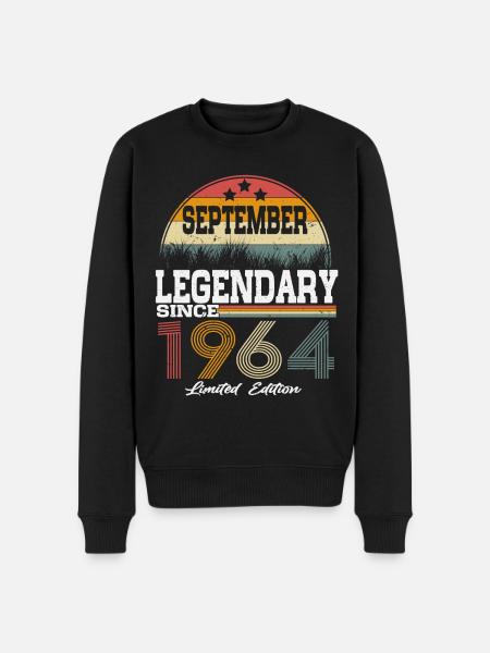 Le leggende sono nate nel settembre del 1964 - Maglione ecologico premium da uomo - nero