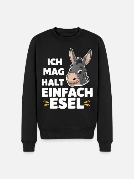 Esel Eselchen Maultier Muli - Männer Premium Bio Pullover - Schwarz