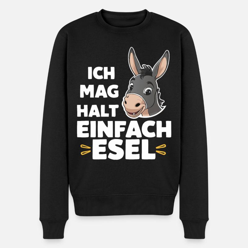Esel Eselchen Maultier Muli - Männer Premium Bio Pullover - Schwarz