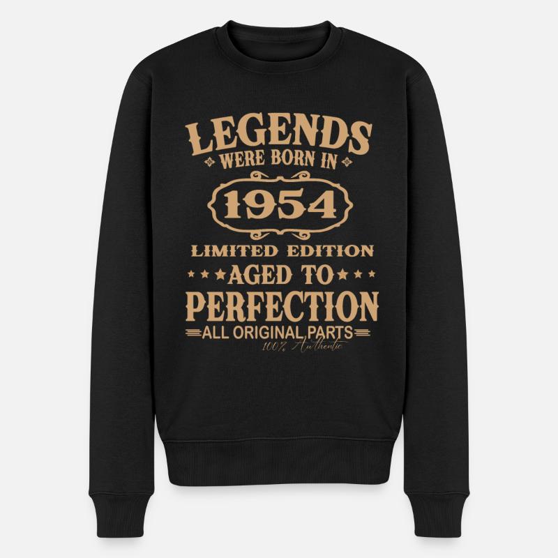 Legenden wurden 1954 geboren - Männer Premium Bio Pullover - Schwarz