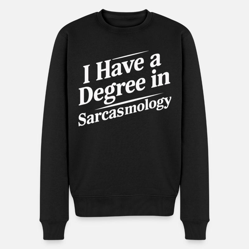 Lustig Sarkasmus sarkastischer Humor Ironie - Männer Premium Bio Pullover - Schwarz