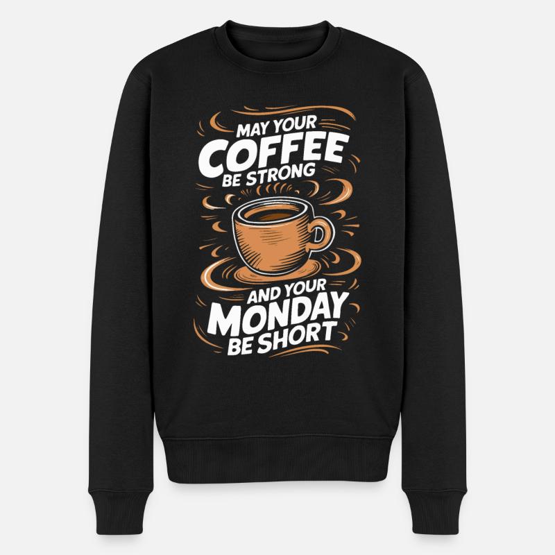 Kaffee Kaffees Trinker - Männer Premium Bio Pullover - Schwarz
