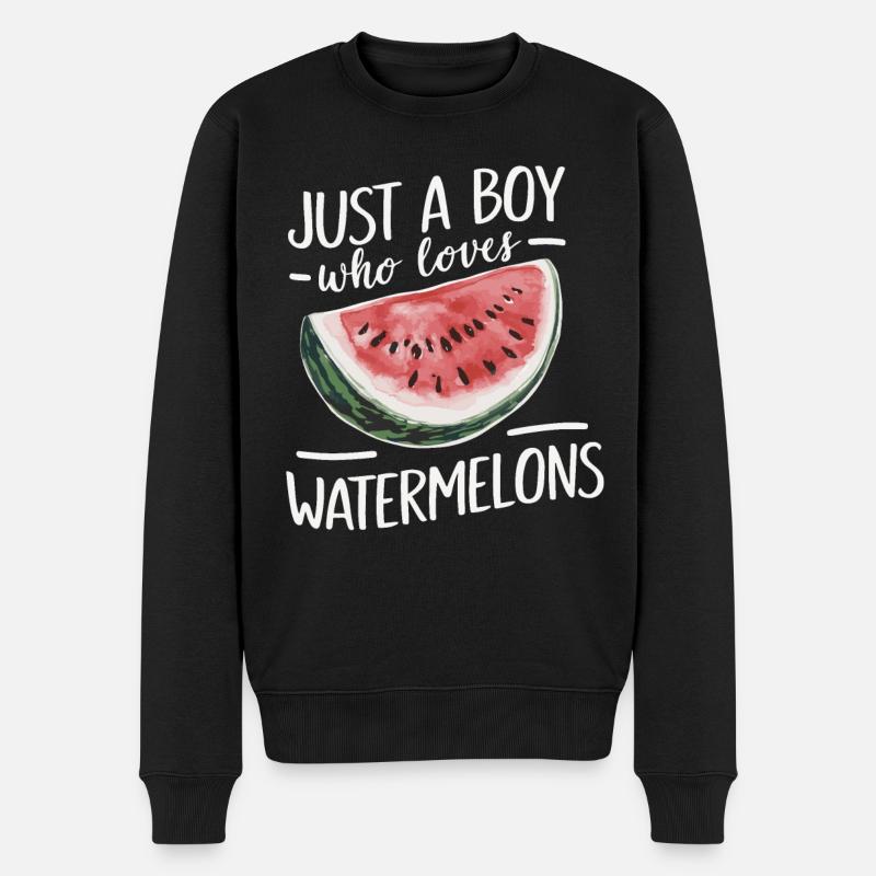 Pastèque, melon, fruit - Pull Premium bio Homme - noir