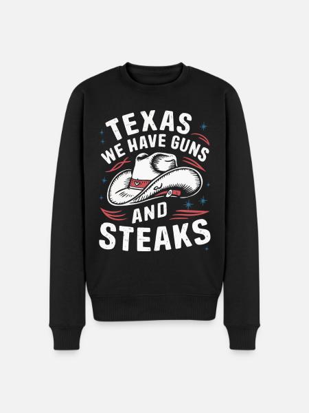 Texas State Texaner Texas - Männer Premium Bio Pullover - Schwarz