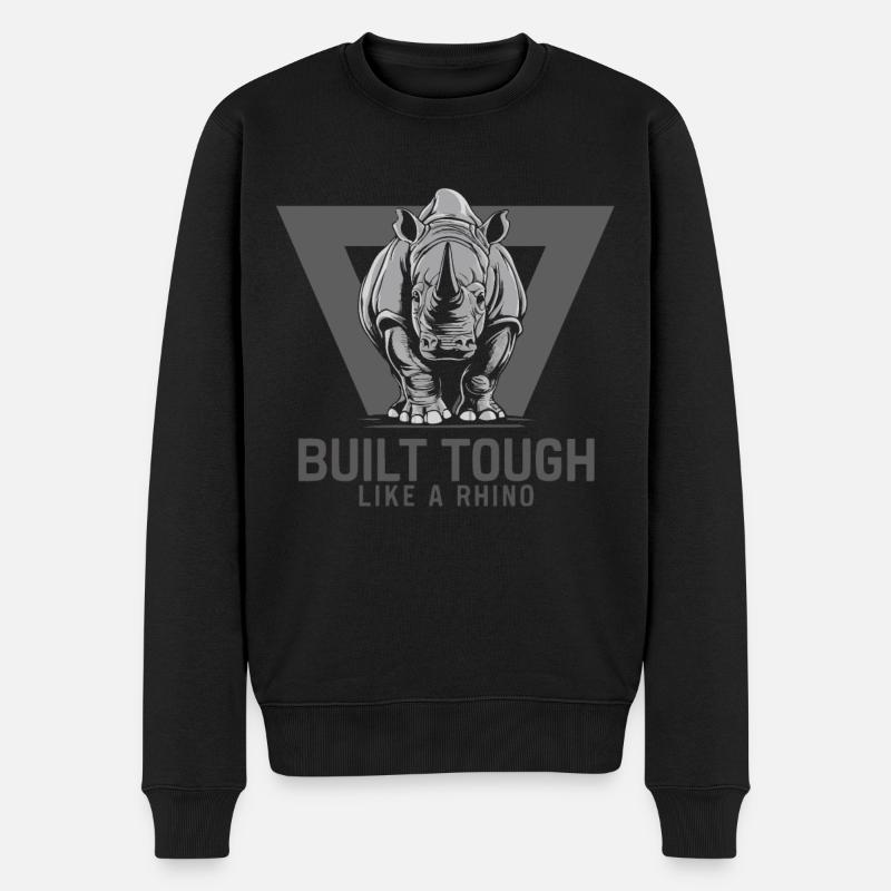 Nashorn Rhinozeros - Männer Premium Bio Pullover - Schwarz