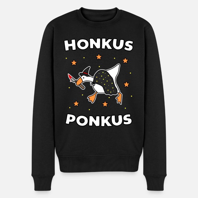 Honkus Ponkus - Männer Premium Bio Pullover - Schwarz