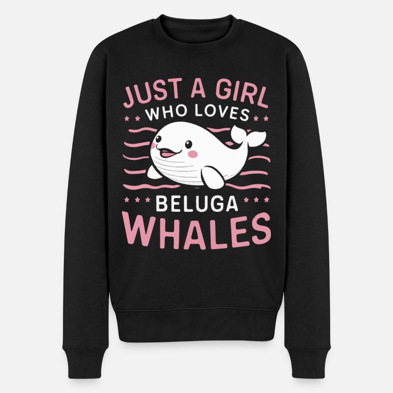 Béluga Océan Bélugas Baleines - Pull Premium bio Homme - noir