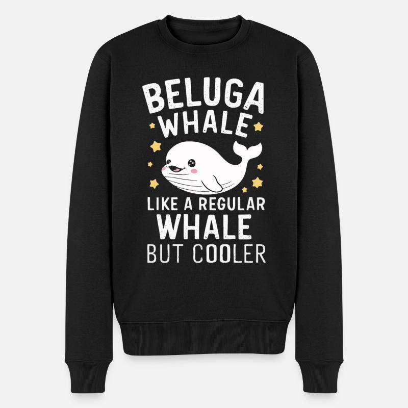 Béluga Océan Bélugas Baleines - Pull Premium bio Homme - noir