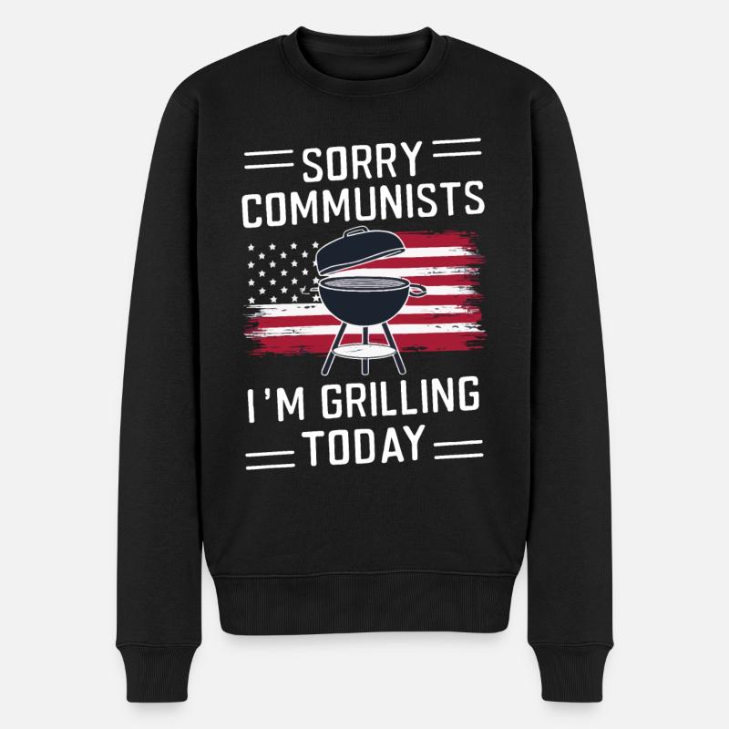 Grill Grillen Griller BBQ Barbecue - Männer Premium Bio Pullover - Schwarz