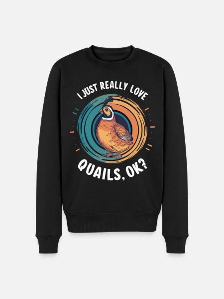 Quail Bird Quails - Men's Premium Organic Jumper - black