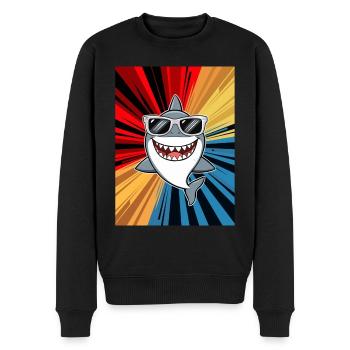Hai Ozean Tigerhai Tier Fisch - Männer Premium Bio Pullover - Schwarz - Vorne - Nico (187cm)