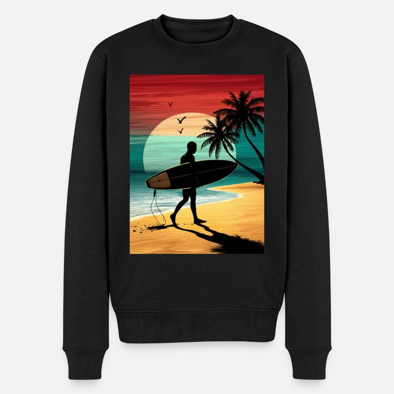 Surf Surfer Planche de surf Surfer Plage - Pull Premium bio Homme - noir