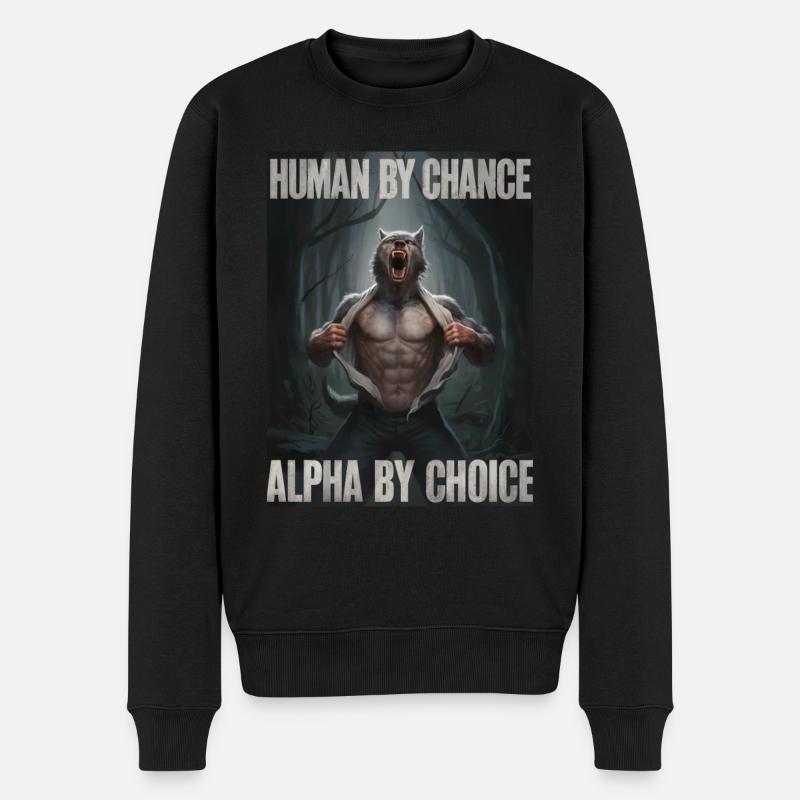 Wolf Wölfe Tier Jaulen - Männer Premium Bio Pullover - Schwarz