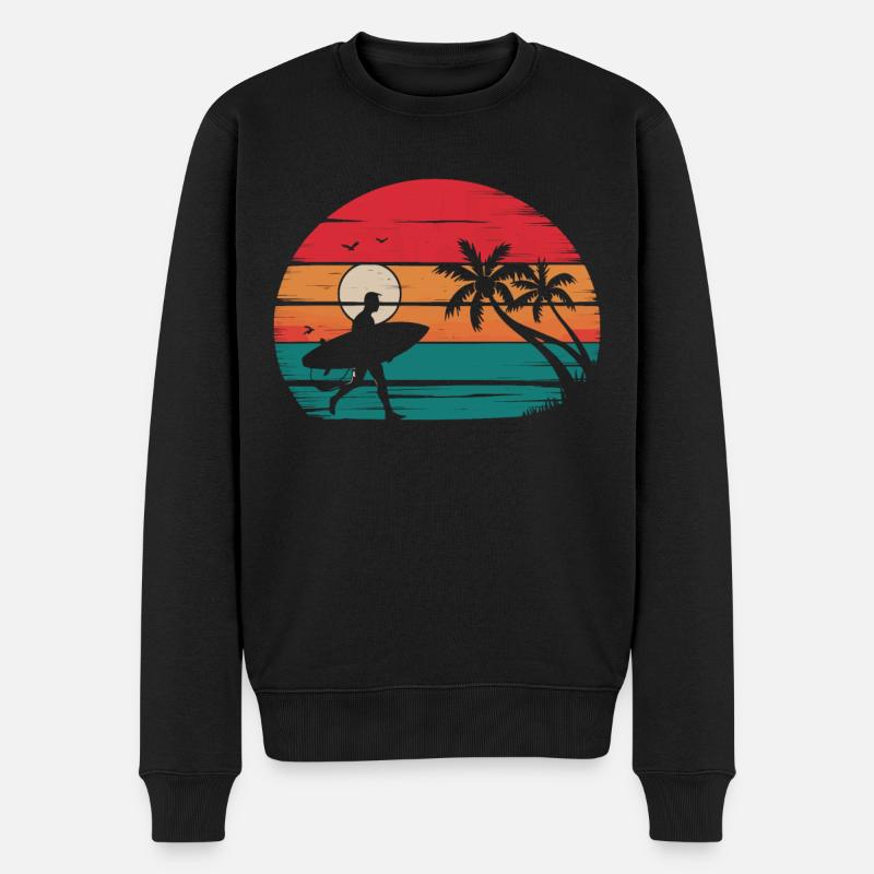 Surf Surfer Planche de surf Surfer Plage - Pull Premium bio Homme - noir