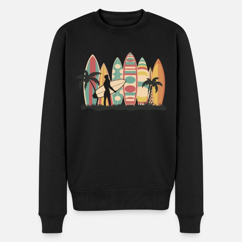 Surf Surfer Planche de surf Surfer Plage - Pull Premium bio Homme - noir