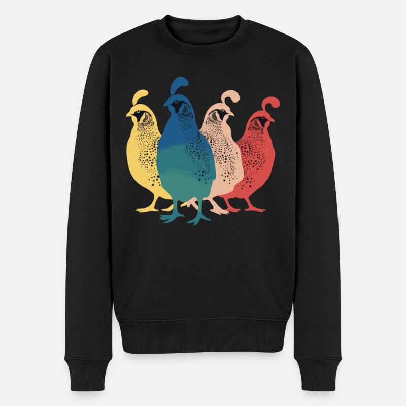 Caille Oiseau Cailles - Pull Premium bio Homme - noir