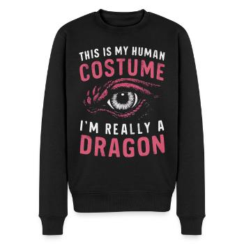 Drache Mystisch Drachen Fantasie - Männer Premium Bio Pullover - Schwarz - Vorne - Nico (187cm)