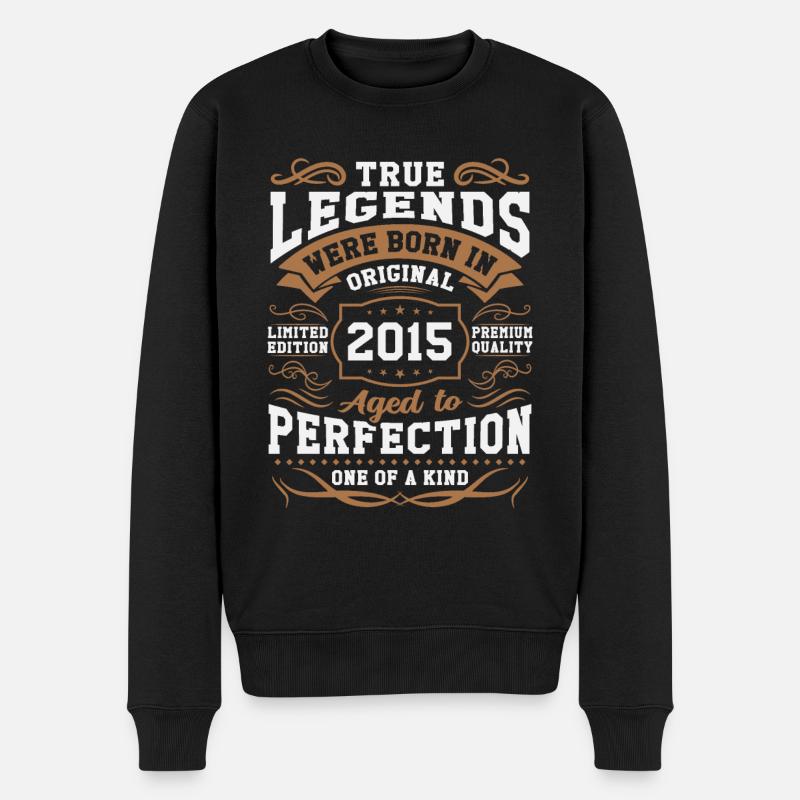 Legenden Geboren 2015 - Männer Premium Bio Pullover - Schwarz