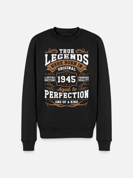 Legends Born in 1945 - Men's Premium Organic Jumper - black