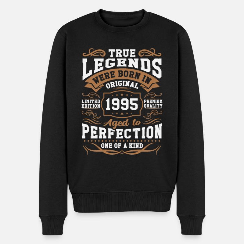 Legenden Geboren 1995 - Männer Premium Bio Pullover - Schwarz
