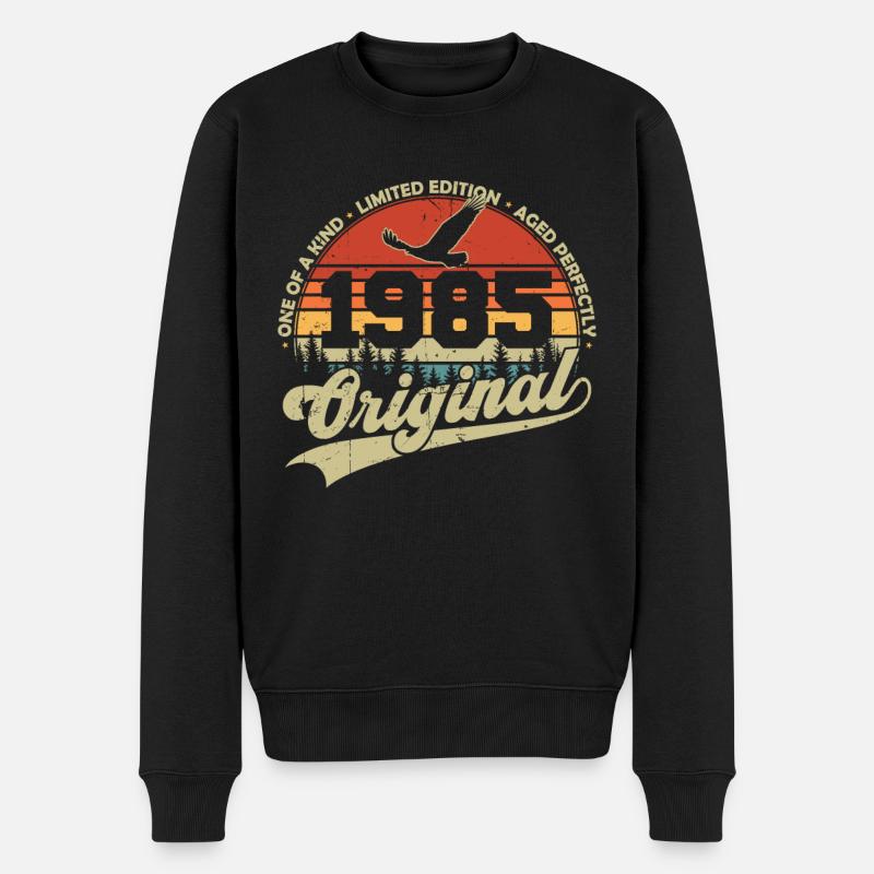 Original 1985 Jahrgang Vintage Geburtstag Geschenk - Männer Premium Bio Pullover - Schwarz