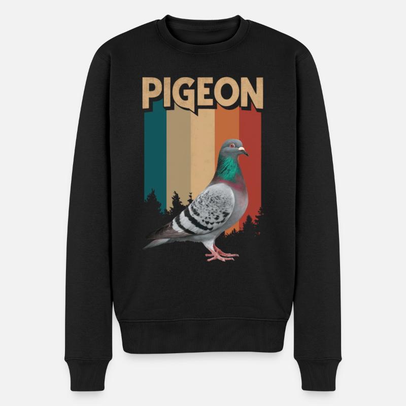 Pigeon Pigeons Animal Oiseau - Pull Premium bio Homme - noir
