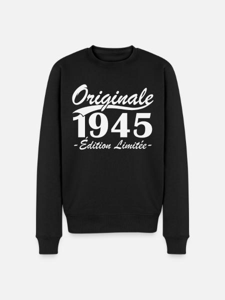 Original 1945 Limited Edition - Men's Premium Organic Jumper - black