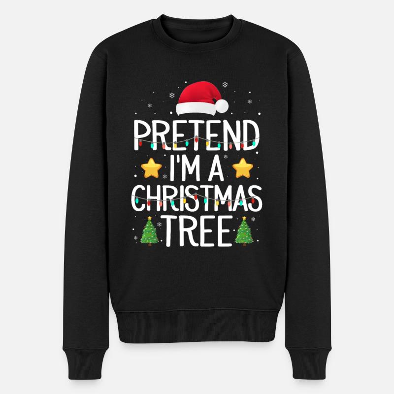 Weihnachten Weihnachtsbaum Zipfelmütze - Männer Premium Bio Pullover - Schwarz