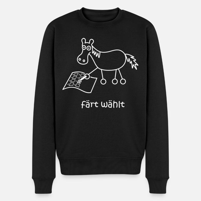 färt wählt, Pferd wählt, Wahlen, Wahl, Pferde - Männer Premium Bio Pullover - Schwarz