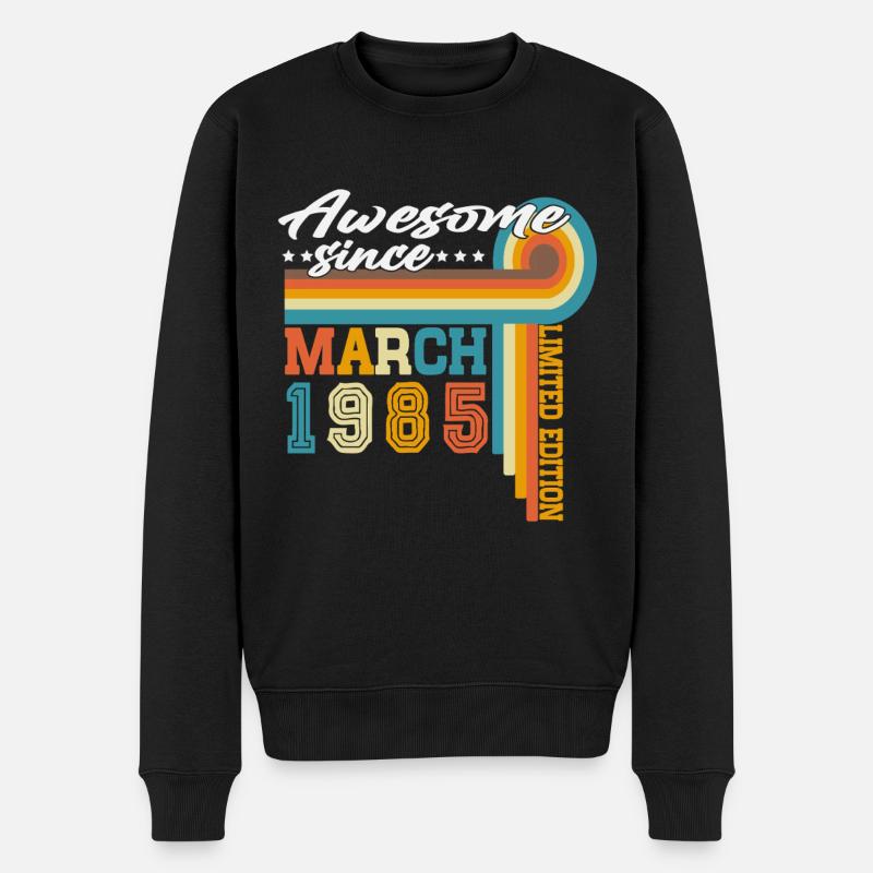 März 1985 Jahrgang geboren Geburtstag Retro - Männer Premium Bio Pullover - Schwarz