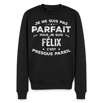 Félix A first name, a story, a personality - Men's Premium Organic Jumper - black - Front - Nico (187cm)