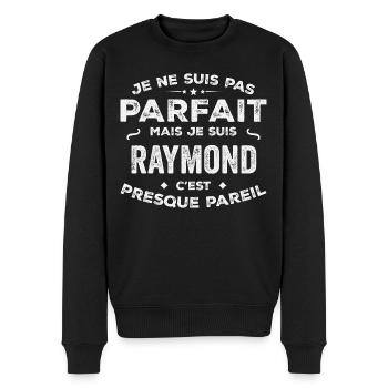 Raymond Ein Vorname, eine Geschichte, eine Persönlichkeit - Männer Premium Bio Pullover - Schwarz - Vorne - Nico (187cm)