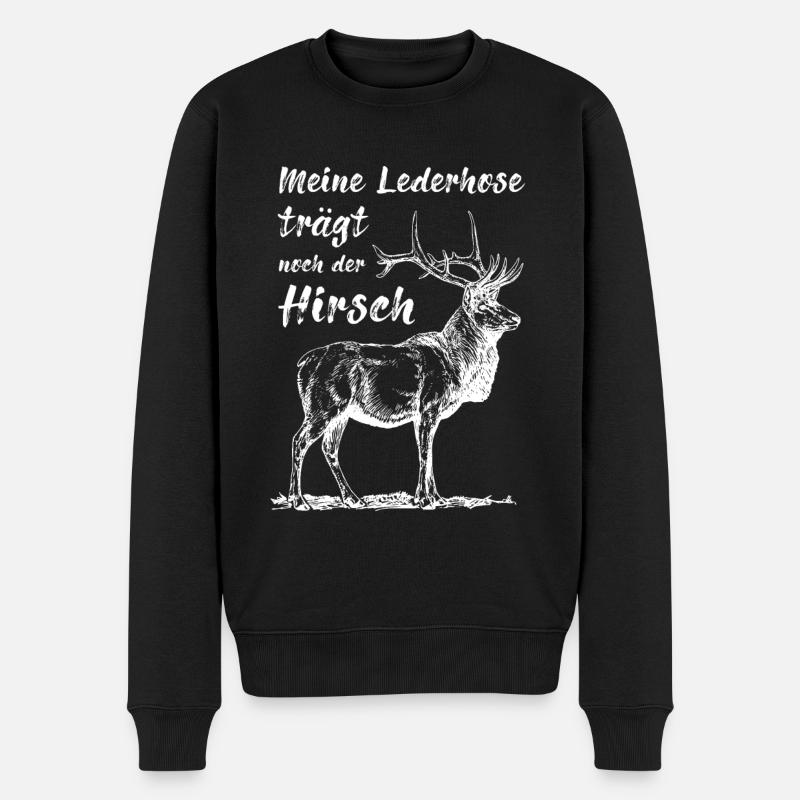 Lederhose - Männer Premium Bio Pullover - Schwarz
