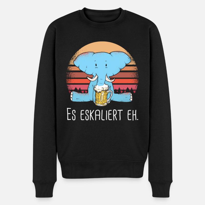 Es Eskaliert Eh - Männer Premium Bio Pullover - Schwarz