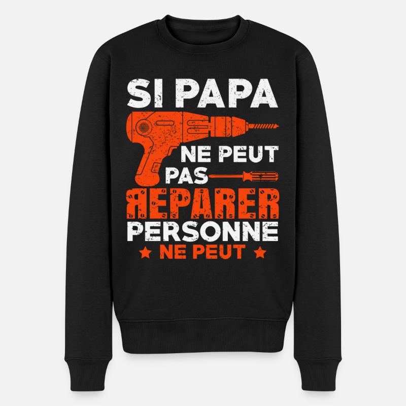 papa bricoleur,cadeau pour papa - Pull Premium bio Homme - noir