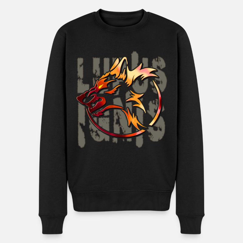 Tribal Flame Wolf - Pull Premium bio Homme - noir