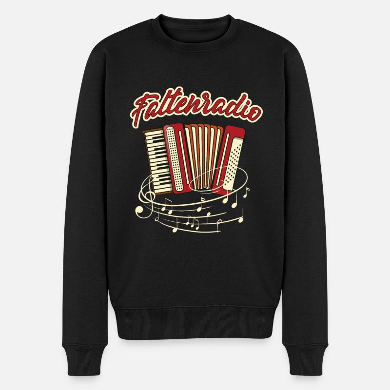 Quetschn Zugin Ziach Musik | Harmonika Akkordeon - Männer Premium Bio Pullover - Schwarz