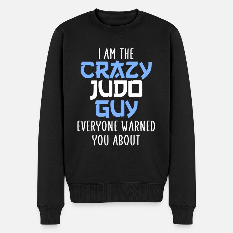 crazy judo dad - Männer Premium Bio Pullover - Schwarz