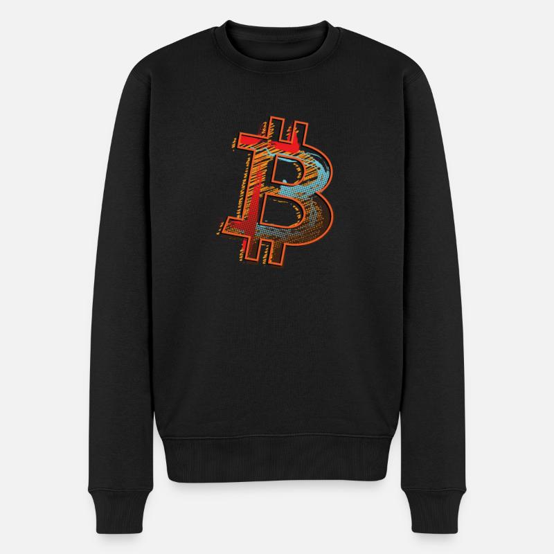 Bitcoin BTC und Crypto Design - Männer Premium Bio Pullover - Schwarz
