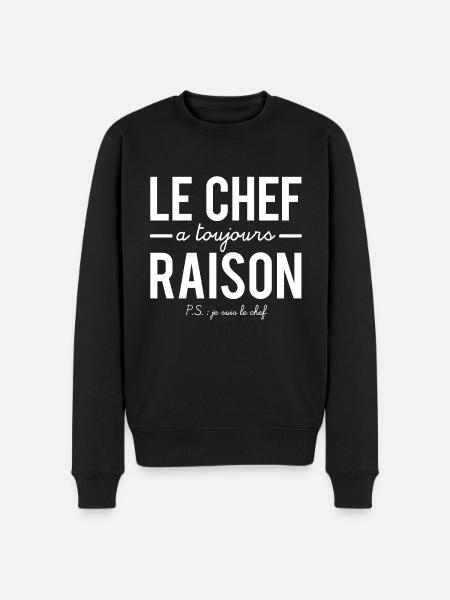 Le chef a toujours raison je suis le chef humour - Pull Premium bio Homme - noir