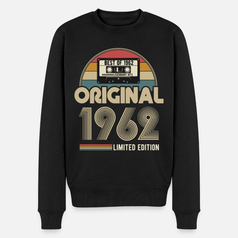 1962 Original Vintage Geburtstag Geschenk - Männer Premium Bio Pullover - Schwarz