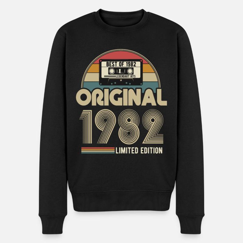 Cadeau d’anniversaire vintage original de 1982 - Pull Premium bio Homme - noir