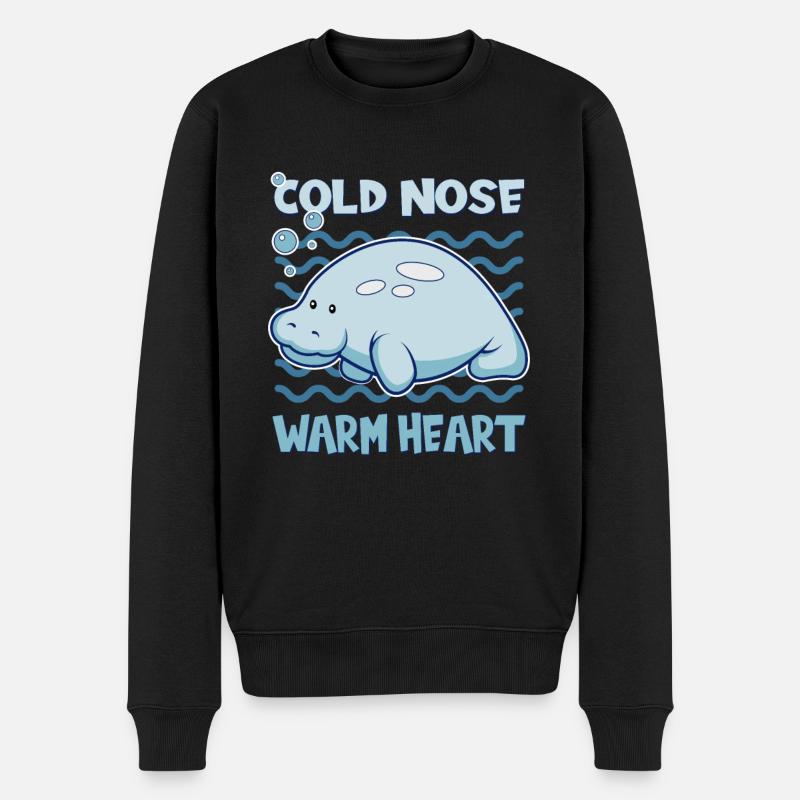 Cold Nose Warm Heart Manatee Seekuh - Männer Premium Bio Pullover - Schwarz